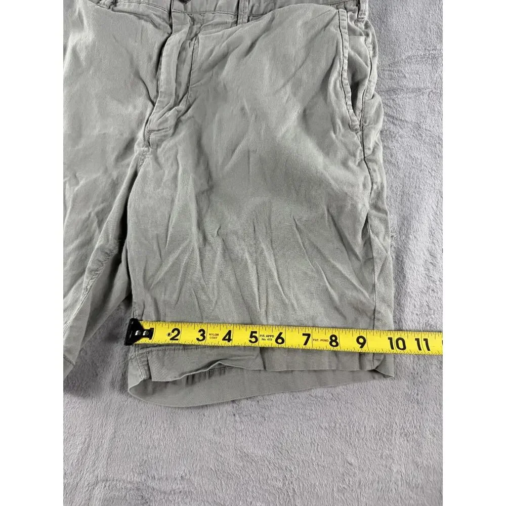 Faherty Mens Gray Island Life Chino Shorts Size 32x8 Flat Front Cotton Beach